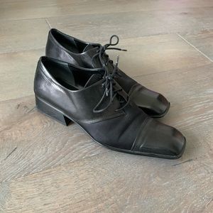 Linea Paolo Women’s satin and leather oxfords